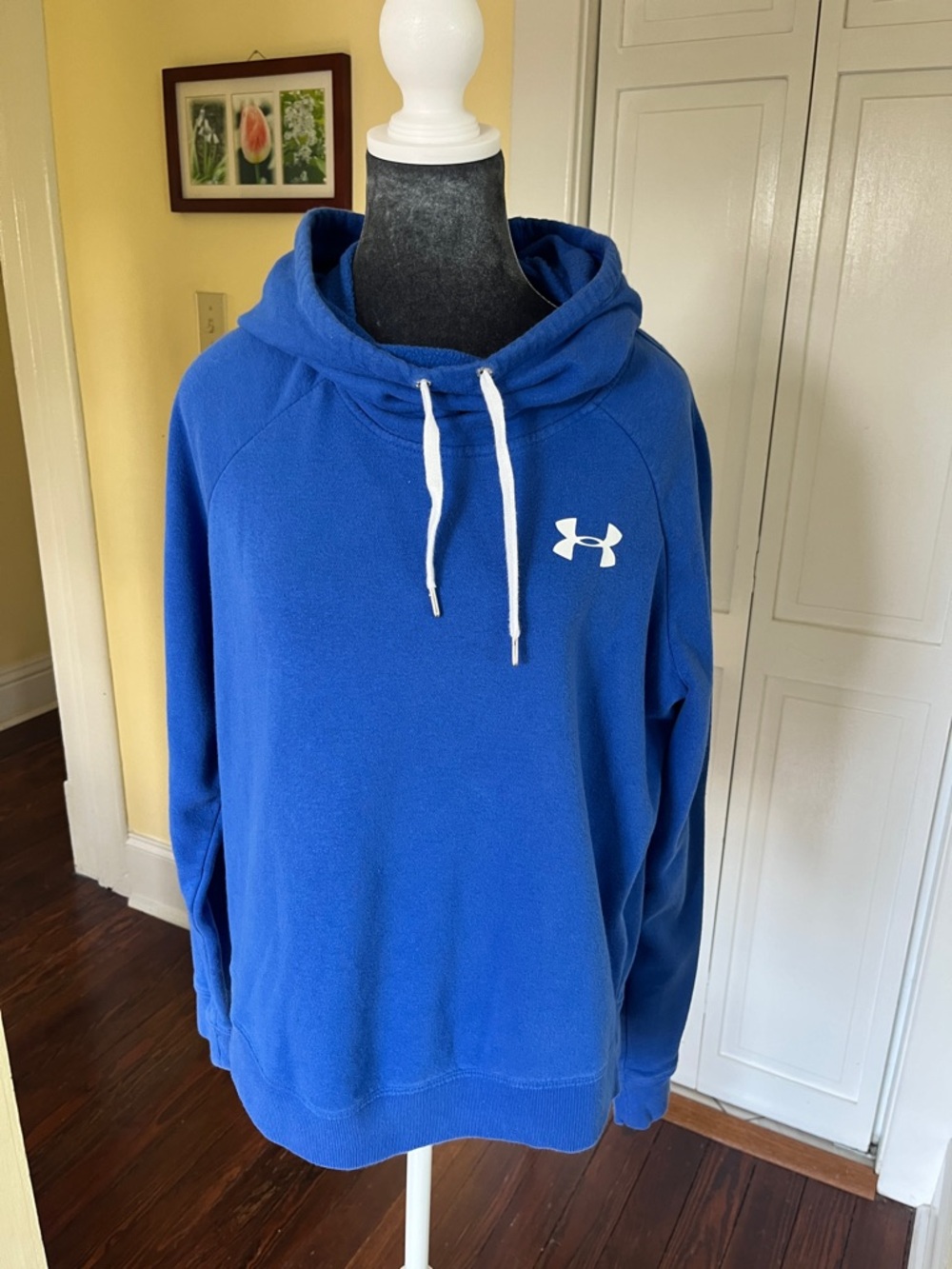 Under Armour Women’s Royal Blue Crewneck Hoodie with White Logo